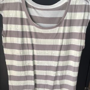 LOFT sequin stripe top